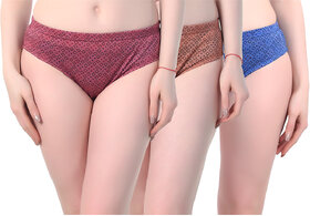 SK Dreams Multi Color Cotton Set of 3 Women's Panty Combo
