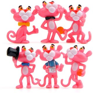 Pink Panther Set Of 6 Pcs. Different Style Pink Panther Action Figure
