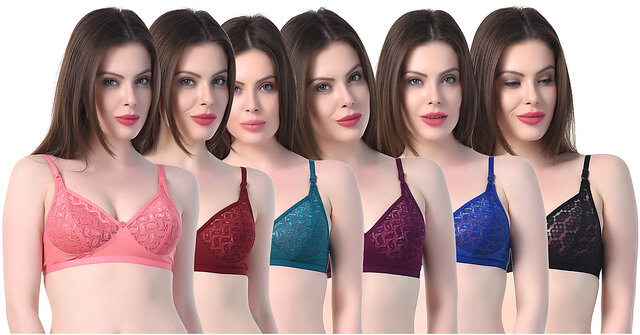 Buy SK Dreams Multicolor Cotton Non- Padded Bra Pack Of 6 Online @ ₹439  from ShopClues