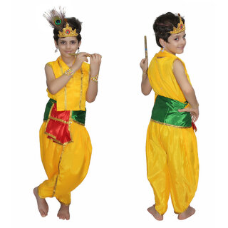 Kaku Fancy Dresses Bal Krishna Costume For Kids Krishnaleela/Janmashtami/Kanha/Mythological Character For Kids School Annual function/Theme Party/Competition/Stage Shows Dress