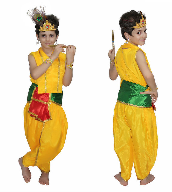 Buy BookMyCostume Krishna Boys Janmashtami Fancy Dress Costume 3-4 years  Online at Low Prices in India - Amazon.in