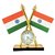 De Autocare Indian Flag with Quartz Watch for Table / Car Dashboard  Official Purpose