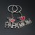 Love Keychain Letter Heart Father's Mother's Day Gift Metal Ring Key Chain Cover Holder