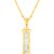Asmitta Classy Designer Gold Plated Matinee Style White Stone Pendant Chain For Women