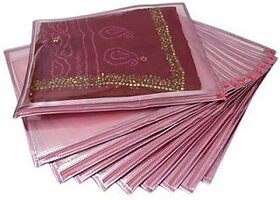 Set Of 12 Transparent Saree Covers