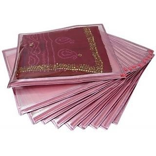 Buy Set Of 12 Transparent Saree Covers