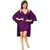 Be You Purple Satin Women Nighty with Robe