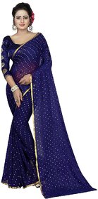 Bhuwal Fashion Multicolor Chiffon Dotted Saree With Fancy Blouse