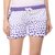 Combo of 2 Women Cotton Night Shorts in Purple & White Color - Set of 2 Ladies Printed Casual Boxer Regular Fit L Size (Large) Short Pant with 2 Side Pockets & Drawstring with Elastic Waistband (Pack of 2) by Semantic