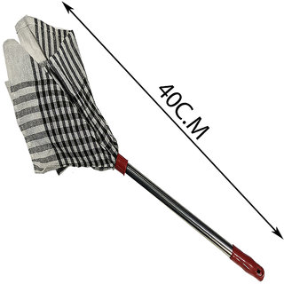 Cloth Clean Duster With Steel Handle  washable Cotton Cloth.