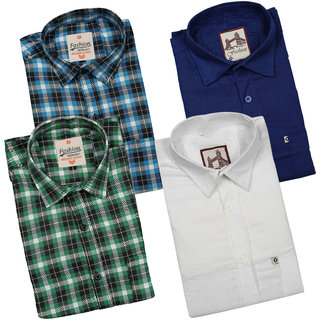 Spain Style Stylish Fit Casual Shirts For Men's Pack of 4