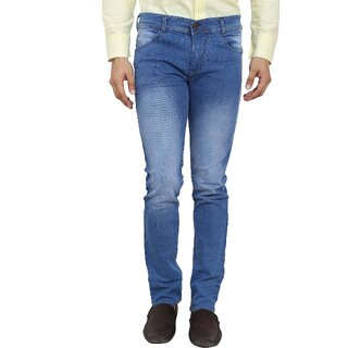 Spain Style Men's Slim Fit Sky Blue Jeans
