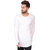Pause White Solid Cotton Round Neck Slim Fit Full Sleeve Men'S T-Shirt
