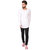 Pause White Solid Cotton Round Neck Slim Fit Full Sleeve Men'S T-Shirt