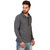 Pause Grey Solid Cotton Hooded Slim Fit Full Sleeve Men'S T-Shirt