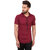 Pause Maroon Solid Cotton Hooded Slim Fit Short Sleeve Men'S T-Shirt