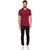 Pause Maroon Solid Cotton Hooded Slim Fit Short Sleeve Men'S T-Shirt