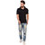 Pause Black Solid Cotton Hooded Slim Fit Short Sleeve Men'S T-Shirt