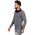 Pause Grey Solid Cotton Cowl Neck Slim Fit Full Sleeve Men'S T-Shirt