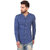 Pause Blue Solid Cotton Mandarin Slim Fit Full Sleeve Men'S Shirt