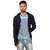 Pause Blue Solid Cotton Hooded Slim Fit Full Sleeve Men'S Cardigan T-Shirt