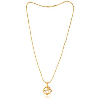 Sanaa Creations Lord Mahadev Om Gold Plated Religious God Pendant with Chain for Men  Women for Luck and Fortune made with 100 Original Plating Pendant with Gold Plated Chain Necklace for Men Women