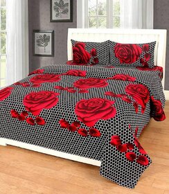Choco Black Sikka Bedsheet Pack of 1 +2 Pillow Cover