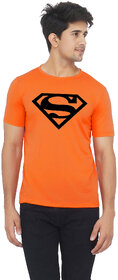 Orange Color Half Sleeve Superman Printed Tshirt