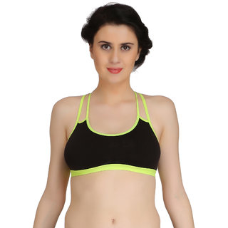 black cotton sports bra