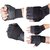 Gym Gloves -Set Of 2 - With Wrist Support (Black) (Leather) - Free Size (High Quality)