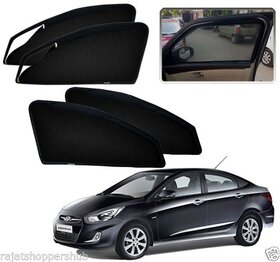 Auto Addict Zipper Magnetic Sun Shades Car Curtain For Hyundai Verna Fluidic