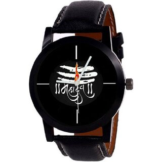 Others Round Dail Black Synthetic StrapMens Quartz Watch For Men