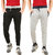 Manlino Cotton Track Pant For Men (Melange and Black, Pack Of 2)