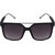 Laurels Black Polarized Rectangular Men Sunglasses