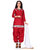 Janvi sales maroon cotton embroidered unstitched patiyala salwar suit (maroon kudi)