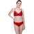 Fashion Comfortz Women's Red Embroidered Satin Lingerie Set