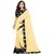 Janvi sales beige and black designer georgette embroidered border saree with blouse piece(mapple.black saree)