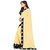 Janvi sales beige and black designer georgette embroidered border saree with blouse piece(mapple.black saree)