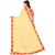 Janvi sales beige and orange designer georgette embroidered border saree with blouse piece(mapple.orange saree)