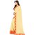Janvi sales beige and orange designer georgette embroidered border saree with blouse piece(mapple.orange saree)