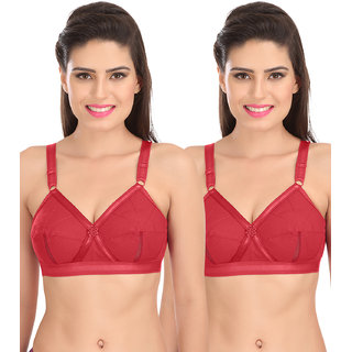 Buy Sona Perfecto Women White Full Cup Everyday Dream Fit for Ample Bust  Lines Plus Size Cotton Bra- Full Coverage Non Wired, Non Padded Pack of 2  Online @ ₹554 from ShopClues