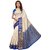 Vibha White  Blue Color Tussar Silk Plain Saree -PKU-005