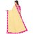 Janvi sales beige and pink designer georgette embroidered border saree with blouse piece(mapple.pink saree)