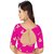Janvi sales beige and pink designer georgette embroidered border saree with blouse piece(mapple.pink saree)