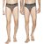 Combo of 2 - Men's Regular Rise Elastic Waistband Cotton Brief for Men's - Set of 2 Size L (Large) Underwear - Available in Plain Grey & Brown Color combo's (90cm to 95cm Size) by Semantic