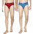 Combo of 2 - Men's Regular Rise Elastic Waistband Cotton Brief for Men's - Set of 2 Size L (Large) Underwear - Available in Plain Blue & Maroon Color combo's (90cm to 95cm Size) by Semantic