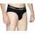 Semantic Pack of 3-100% Cotton Plain Brief for Mens - Sizes S (Small) 70-75 cm Underwear in Black Color with Regular Rise & Elastic Waistband by MUR003-08P3