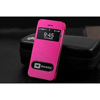                      New Arrival Windown Flip Leather Case for iPhone 5C PINK                                              