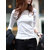 Rosella Plain Round Neck Basic White Full Sleeves Cotton Lycra Casual Women's T-Shirt
