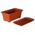 Rectangular Pot with Suitable Tray (Pack of 2) Brown Color 35 cm L - Minerva Natural